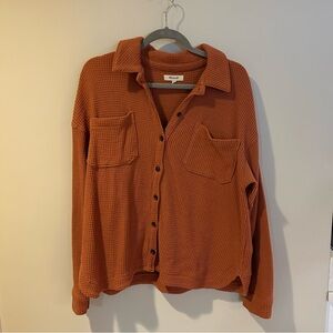 Madewell Rust Waffle Knit Top